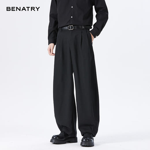 贝纳川精仿毛料双色肌理弯刀裤ECF132007 商品图10