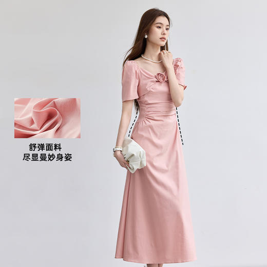 VICTORIA&VERA夏季“玫绾纤云”法式轻奢优雅风浪漫玫瑰收腰显瘦连衣裙 商品图1