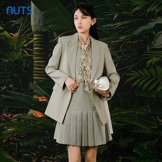 NUTS春秋季新款气质百搭宽松显瘦无袖百褶连衣裙短裙414101112 商品图1