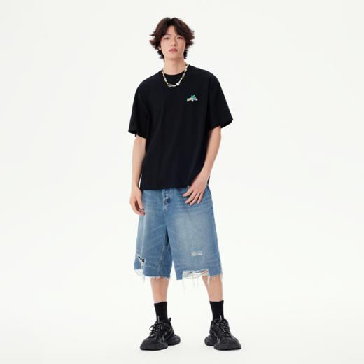 YKYB黄子韬短袖T恤情侣重磅舒适透气耐穿透气吸湿度假风涂鸦撞色活力上衣Y52NDT042 商品图4