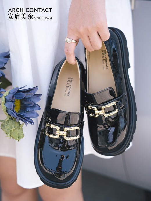 一脚蹬乐福鞋 |  ARCHCONTACT安启美奈 厚底圆头女鞋52823 商品图3