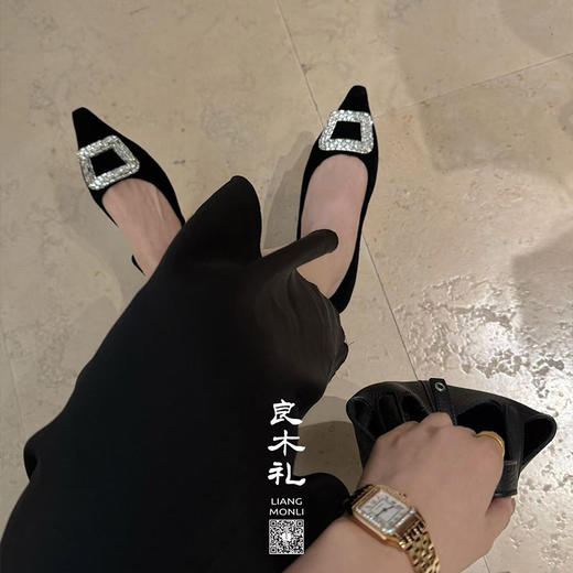 【部分现货，只换不退】良木礼羊皮丝绒低跟鞋（L818-026） 商品图0