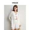 VIMAGE纬漫纪休闲亚麻慵懒感廓形白色圆领衬衫上衣2025夏季新款V2309914 商品缩略图2