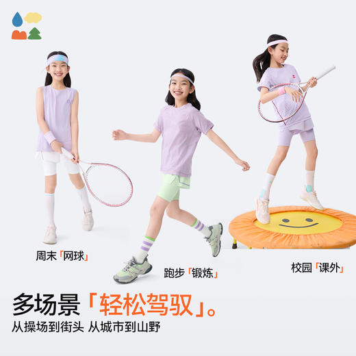 [屁侠推荐]儿童假两件运动短裤森林棠儿童轻薄透气女孩女童专属高弹力防走光运动短裤41062512 商品图3