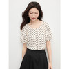 熙世界复古波点圆领衬衫女短袖2025年新款夏季法式泡泡袖圆领上衣 商品缩略图4