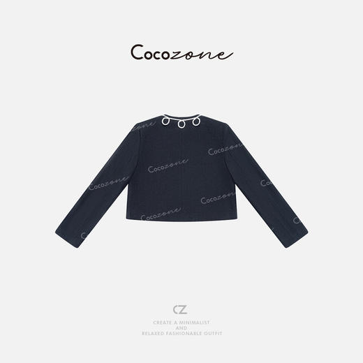 COCO ZONE 刘一一 【100亚麻】撞色复古舒适无扣外套 CD1A0719 商品图1