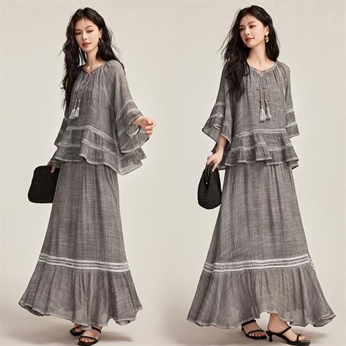 韩版宽松慵懒风设计感，百搭时尚休闲两件套HR-YBER232 商品图3