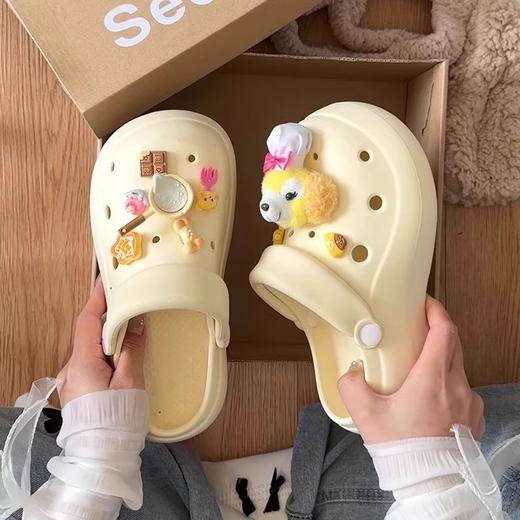 【敲好看！甜美少女心增高洞洞鞋】2025春夏新款踩屎感防滑包头拖沙滩鞋女外穿。ry 商品图1