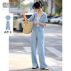熙世界夏日穿搭套装女休闲运动短袖连帽卫衣开衫外套阔腿裤两件套 商品缩略图0