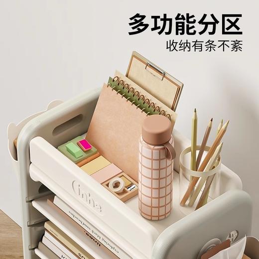 开学季福利！【赠送2个笔筒 可调节隔板】 英禾儿童书架落地置物架可移动书本收纳架简易书房收纳神器储物架 商品图1