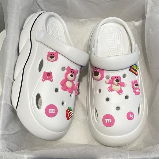 一鞋两穿【怎么搭都好看！ins网红佰搭洞洞鞋】女鞋防臭增高厚底洞洞鞋女夏时尚户外穿防滑沙滩鞋可拆卸DIY配饰。ry 商品图11