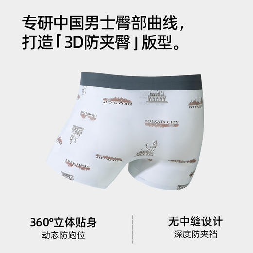 【3条装】熳洁儿 冰丝男士内裤轻薄速干凉感无痕个性印花25262903 商品图2