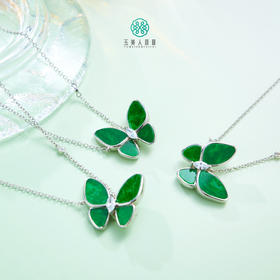玉美人菲菲^S925翡翠蝴蝶吊坠约22*19mm
