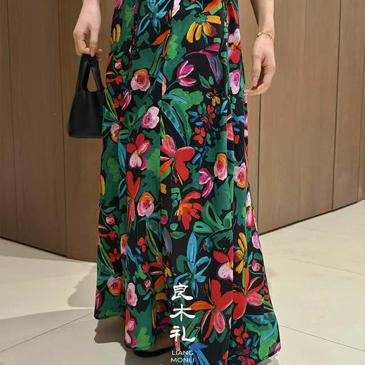 良木礼复古花纹半身裙（0321-1） 商品图1