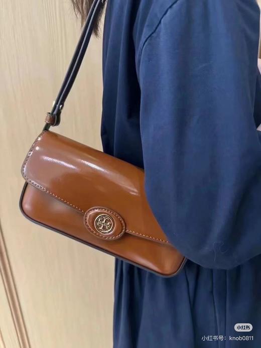T*B休闲亮面经典单肩包豆腐翻盖包法棍包 商品图7