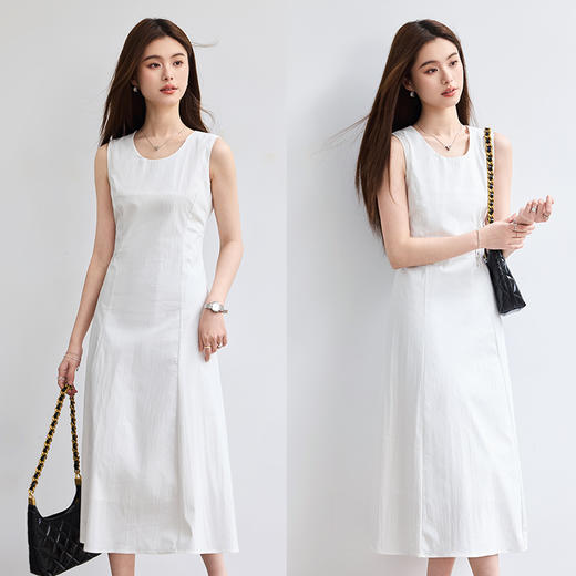 VICTORIA&VERA夏季“涟漪漫舞”复古轻盈感甜美波点屁帘基础无袖连衣裙 商品图7