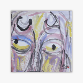 许固令《脸谱之十》国画原作53CM*53CM 手绘宣纸脸谱系列斗方作品【GH0489】