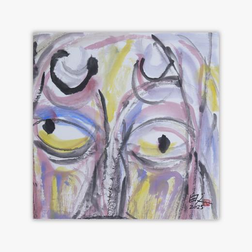 许固令《脸谱之十》国画原作53CM*53CM 手绘宣纸脸谱系列斗方作品【GH0489】 商品图0