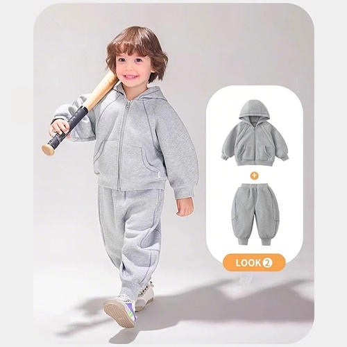 裁缝学苑TQ155连帽卫衣套装纸样儿童运动服男童童装拉链外套裤子样板 商品图6