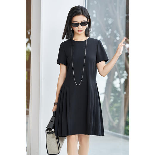 米思阳2025夏季新款小众设计感时尚连衣裙百褶拼接小个子裙子1160 商品图1