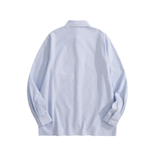 中性款皮牌条纹衬衫 商品图1