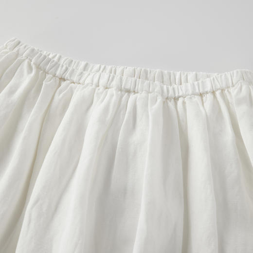 ROMI STUDIO -B “精致呼吸” 棉麻好打理短款A字复古白半裙 Q3474 商品图1