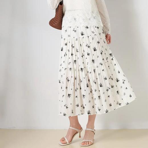 【高货sh】全新升级【铂金会员146/天猫189/差价43】(02145) 洛诗琳25新款时尚国风碎花半身裙高腰垂感瘦松紧腰百褶裙 商品图3