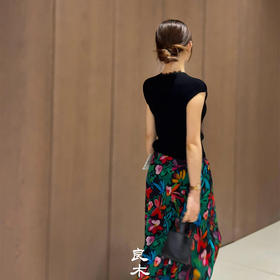 良木礼复古花纹半身裙（0321-1）