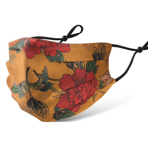 桑蚕丝挂耳口罩四季通用，防风防晒印花面罩薄香云纱WY-0833 商品图8