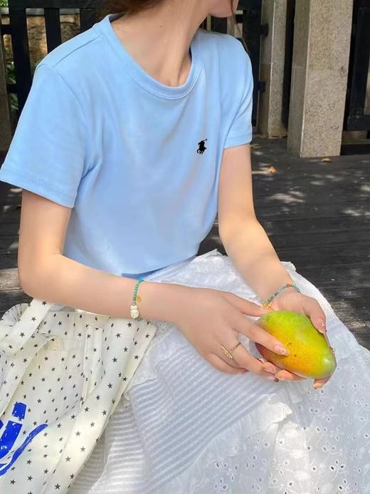 【GZ】无忧购韩版正肩休闲小马刺绣常规棉感T恤2621-1 商品图3