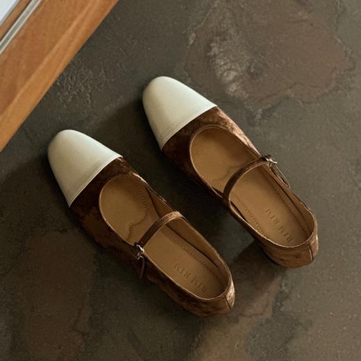 RIMRIM塑型马皮鞋新中式复古浅口单鞋新款圆头中跟玛丽珍鞋软底2388 商品图3