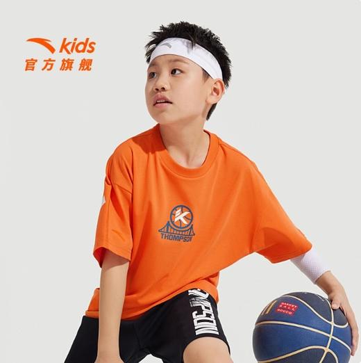 呼吸棉安踏儿童男大童针织短袖衫2025夏新款透气舒适运动圆领短袖352521102 商品图1
