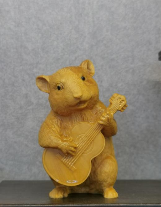 吉祥二宝老鼠°黄杨木摆件 商品图0