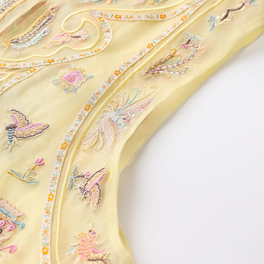 SS N2022国风盘扣提花刺绣背新中式复古桑蚕丝马甲 商品图6