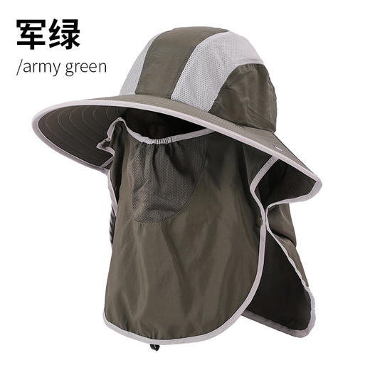 夏季防晒遮阳帽子 女士户外钓鱼速干透气渔夫帽 可拆卸大帽檐太阳帽 商品图8