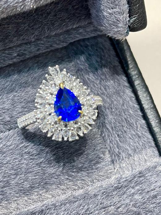 1.63ct刻面蓝宝石戒指 商品图0