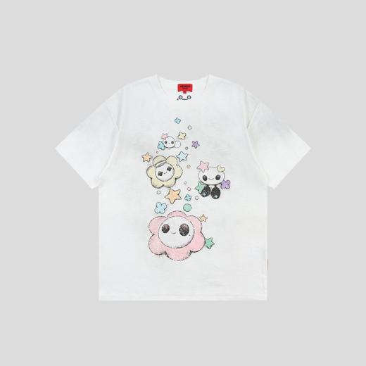 GOODBAI GOODEES彩色花花派对印花oversize做旧T恤 商品图1