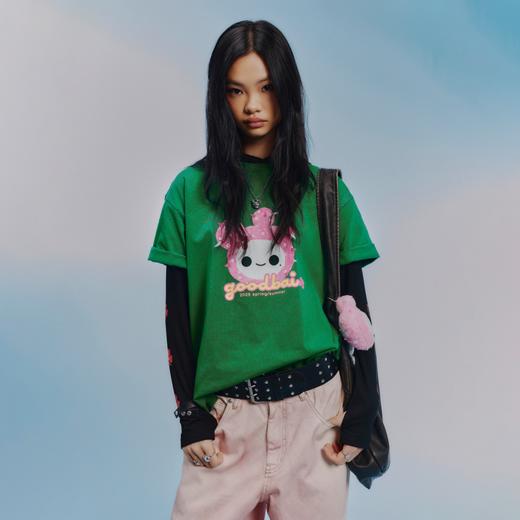 GOODBAI GOODEES花花仙人掌印花oversize短袖T恤 商品图0