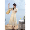 【65折秒杀】鹿向南「花园秘境」淡黄色气质A字短袖连衣裙女夏季浪漫优雅长裙L55115 商品缩略图3