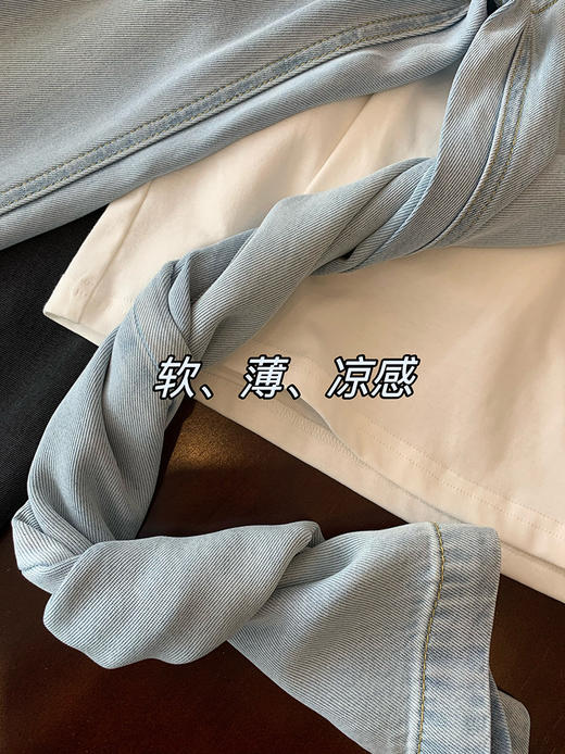 新型春夏艾草植物纯棉水洗牛仔裤 商品图9