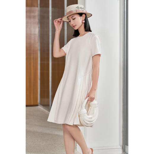 米思阳2025夏季新款小众设计感时尚连衣裙百褶拼接小个子裙子1160 商品图9