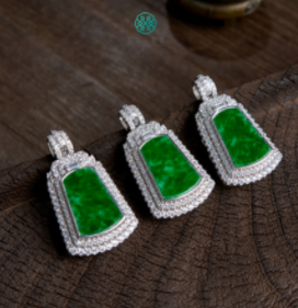 玉美人菲菲--S925翡翠小梯牌