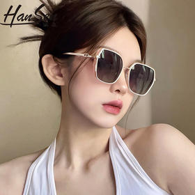 【夏季新款防晒墨镜】街拍时尚凹造型 闪边防紫外线太阳镜 海边沙滩高级感墨镜