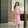 【林栖设计小店】（现货）婴儿棉植物染连衣裙宽松粉色栀子黄显瘦2025夏季新品短袖长裙女1912230B 商品缩略图3