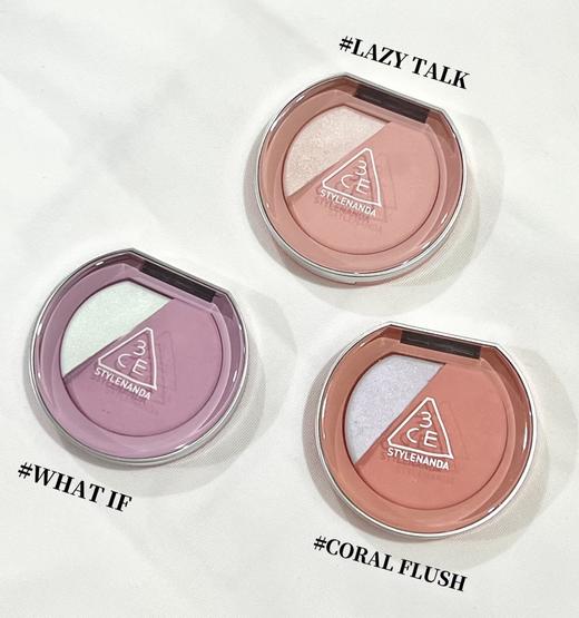 【新品上市】3CE 腮红高光二合一lazy talk 半熟白桃 商品图3