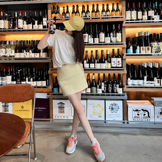 ROMI STUDIO春季新品 简约百搭 奶黄色半裙 Q3329 商品图6