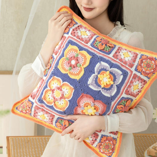 苏苏姐家万柿胜意拼花毯手工DIY编织钩针4股棉毛线团自制材料包 商品图2