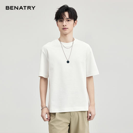 贝纳川破洞珠地提花短袖T恤ECF114002 商品图2