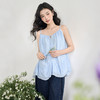 法式浪漫双层荷叶边下摆吊带天丝衬衫女夏季娃娃款衬衣V0050304 商品缩略图3
