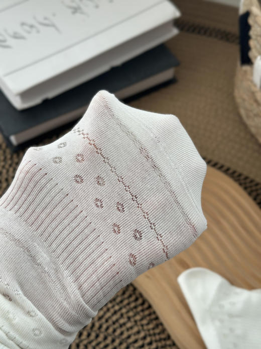 5双装又薄又软的镂空堆堆袜夏季薄款纯棉无骨中筒袜 商品图11